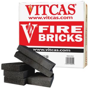 VITCAS čierne šamotové tehly, 6 ks, pre krbové kachle a krby